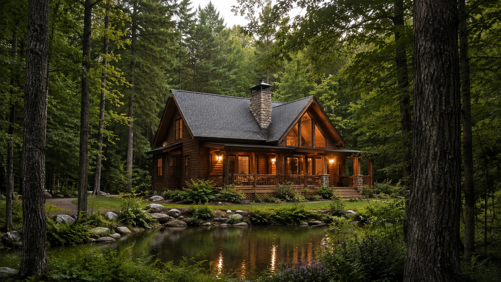 Casa en el bosque representando el refugio natural de UMBRAL